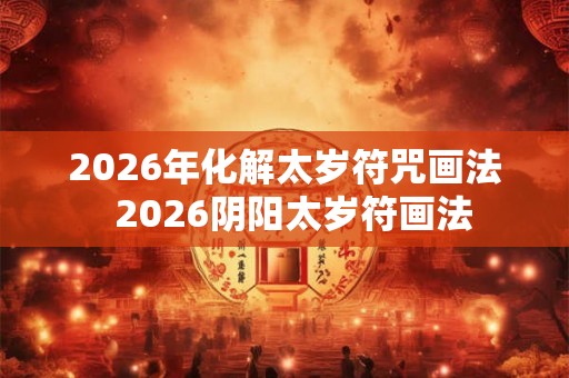 2026年化解太岁符咒画法  2026阴阳太岁符画法