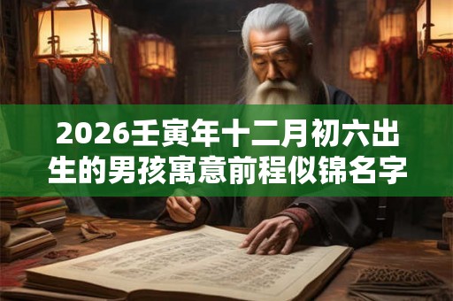 2026壬寅年十二月初六出生的男孩寓意前程似锦名字