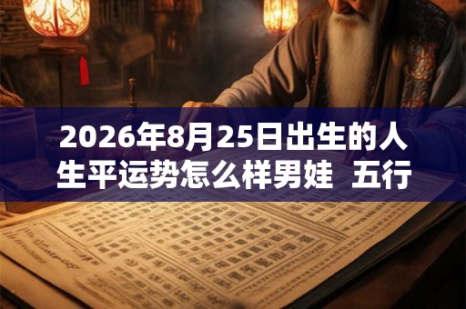 2026年8月25日出生的人生平运势怎么样男娃  五行缺啥