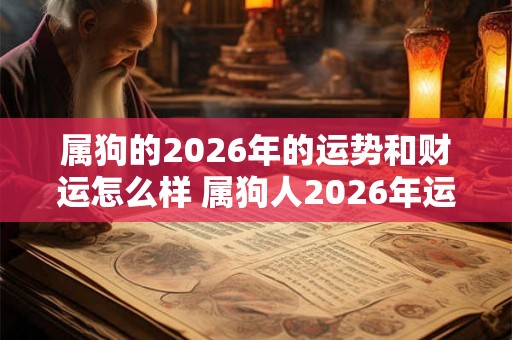 属狗的2026年的运势和财运怎么样 属狗人2026年运势如何