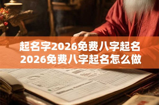 起名字2026免费八字起名 2026免费八字起名怎么做