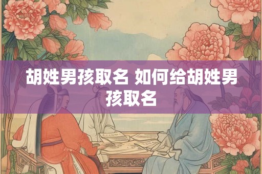 胡姓男孩取名 如何给胡姓男孩取名