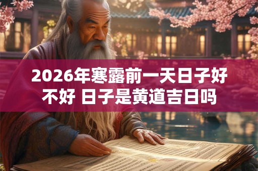 2026年寒露前一天日子好不好 日子是黄道吉日吗
