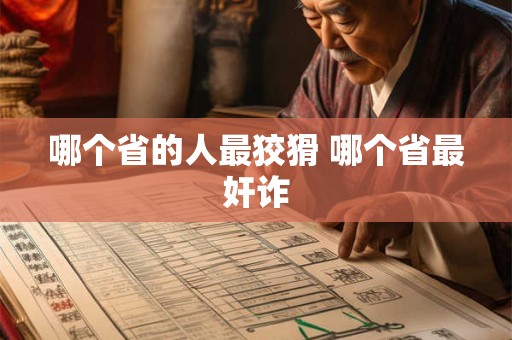 哪个省的人最狡猾 哪个省最奸诈 哪个省的人最狡猾 哪个省最奸诈