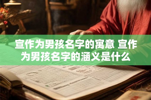 宣作为男孩名字的寓意 宣作为男孩名字的涵义是什么