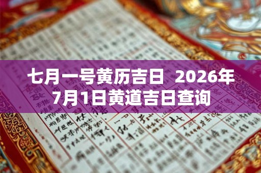 七月一号黄历吉日  2026年7月1日黄道吉日查询