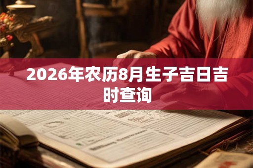 2026年农历8月生子吉日吉时查询