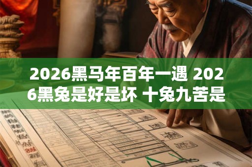 2026黑马年百年一遇 2026黑兔是好是坏 十兔九苦是不是真的