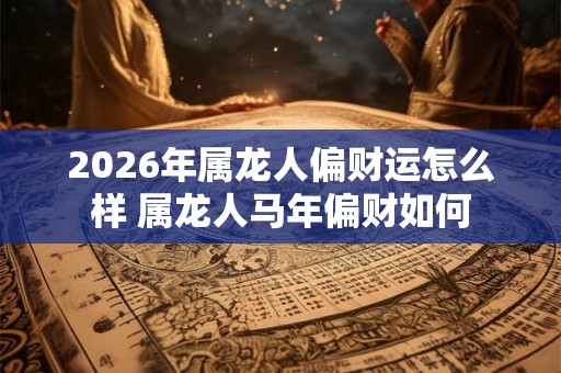 2026年属龙人偏财运怎么样 属龙人马年偏财如何