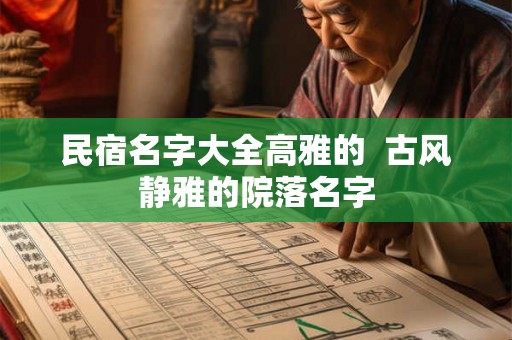 民宿名字大全高雅的  古风静雅的院落名字