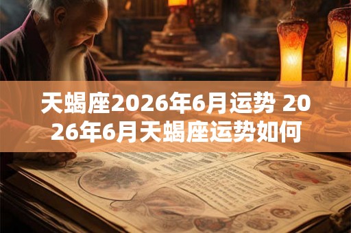 天蝎座2026年6月运势 2026年6月天蝎座运势如何