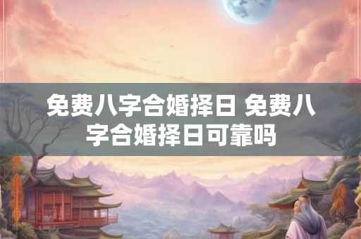 免费八字合婚择日 免费八字合婚择日可靠吗