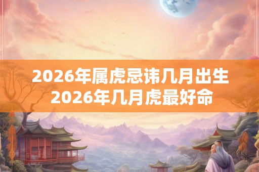 2026年属虎忌讳几月出生 2026年几月虎最好命