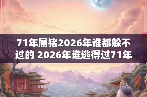 71年属猪2026年谁都躲不过的 2026年谁逃得过71年属猪的厄运