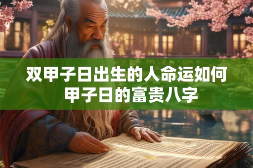 双甲子日出生的人命运如何  甲子日的富贵八字