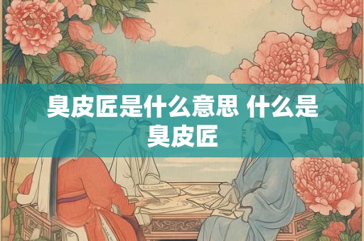 臭皮匠是什么意思 什么是臭皮匠 臭皮匠是什么意思 什么是臭皮匠
