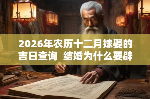 2026年农历十二月嫁娶的吉日查询  结婚为什么要辟邪