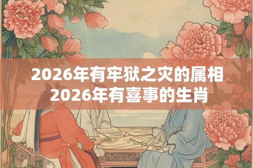 2026年有牢狱之灾的属相 2026年有喜事的生肖