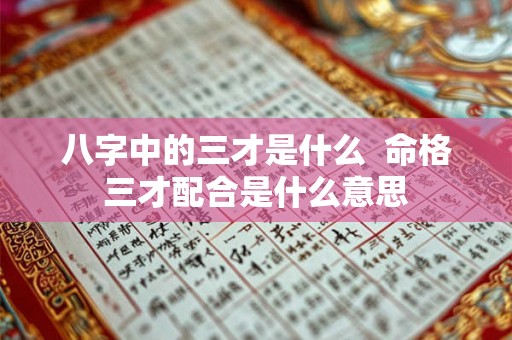 八字中的三才是什么  命格三才配合是什么意思