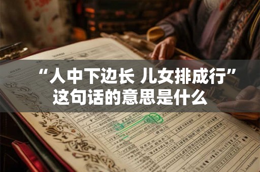 “人中下边长 儿女排成行”这句话的意思是什么 “人中下边长 儿女排成行”这句话的意思是什么