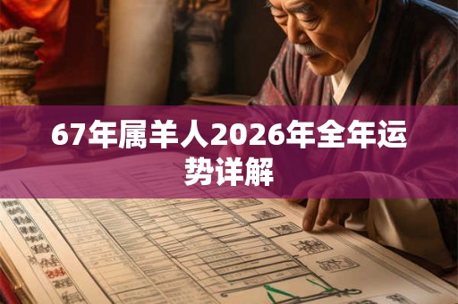 67年属羊人2026年全年运势详解 67年属羊人2026年全年运势详解