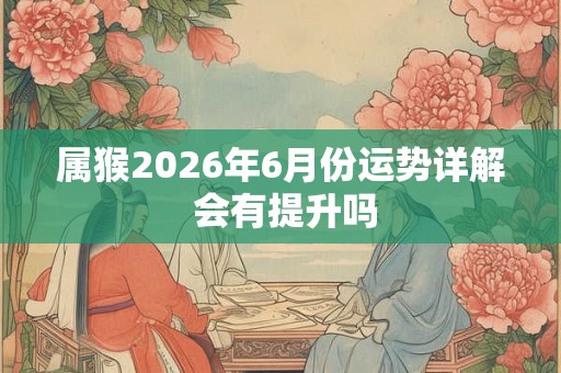 属猴2026年6月份运势详解 会有提升吗 属猴2026年6月份运势详解 会有提升吗