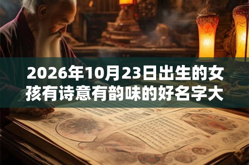 2026年10月23日出生的女孩有诗意有韵味的好名字大全
