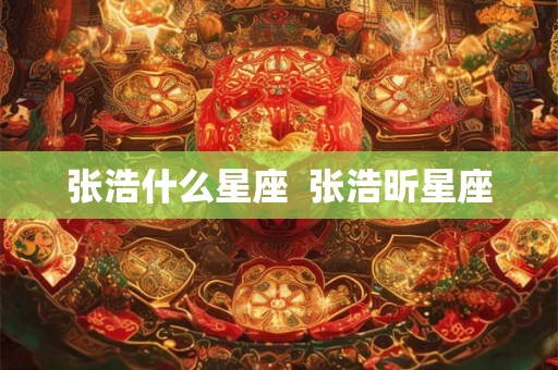 张浩什么星座  张浩昕星座