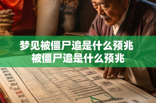 梦见被僵尸追是什么预兆 被僵尸追是什么预兆