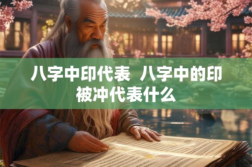八字中印代表 八字中的印被冲代表什么 八字中印代表 八字中的印被冲代表什么