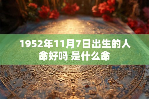 1952年11月7日出生的人命好吗 是什么命