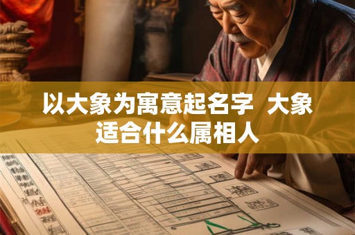 以大象为寓意起名字  大象适合什么属相人