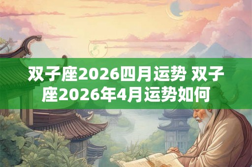 双子座2026四月运势 双子座2026年4月运势如何