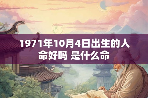 1971年10月4日出生的人命好吗 是什么命