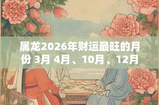 属龙2026年财运最旺的月份 3月 4月、10月、12月