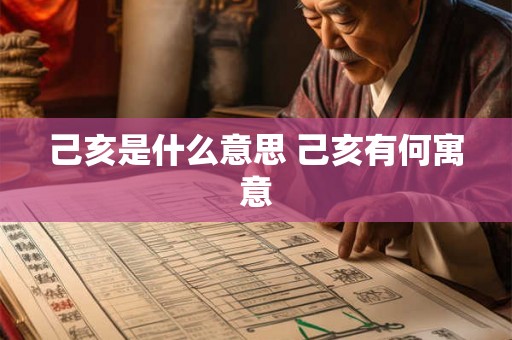 己亥是什么意思 己亥有何寓意 己亥是什么意思 己亥有何寓意