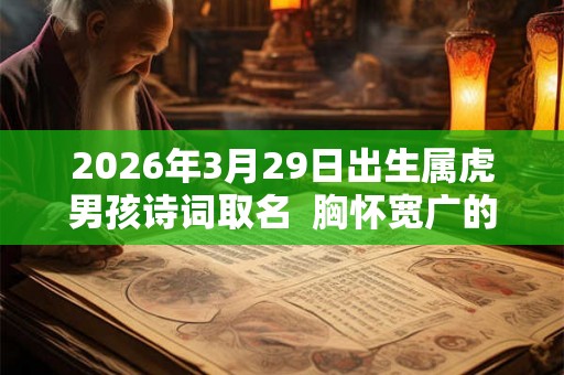 2026年3月29日出生属虎男孩诗词取名  胸怀宽广的男孩名字