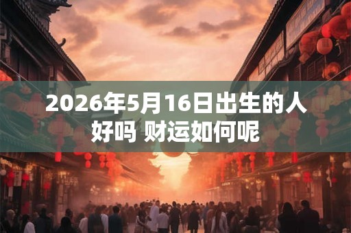 2026年5月16日出生的人好吗 财运如何呢 2026年5月16日出生的人好吗 财运如何呢