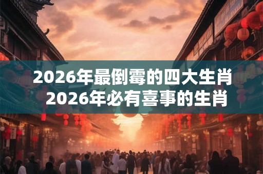 2026年最倒霉的四大生肖  2026年必有喜事的生肖