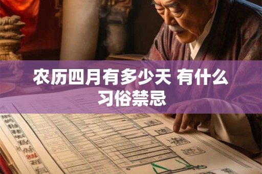 农历四月有多少天 有什么习俗禁忌