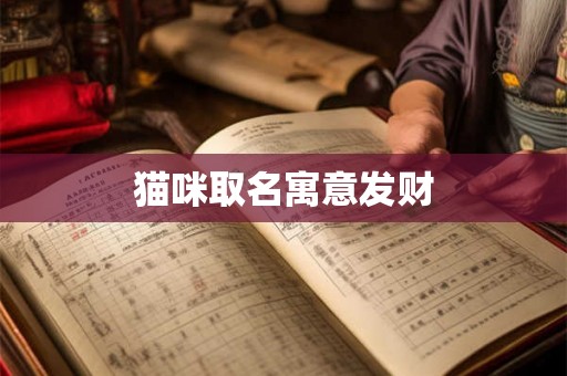 猫咪取名寓意发财