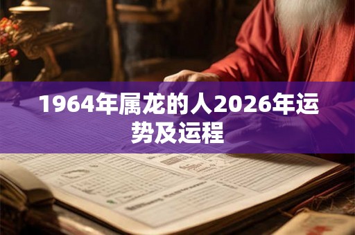 1964年属龙的人2026年运势及运程