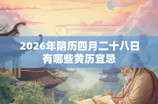 2026年阴历四月二十八日有哪些黄历宜忌
