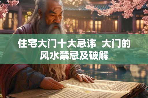 住宅大门十大忌讳  大门的风水禁忌及破解
