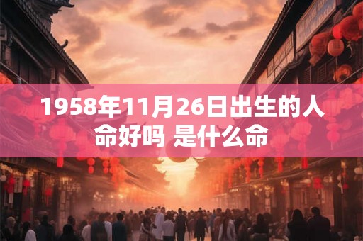 1958年11月26日出生的人命好吗 是什么命