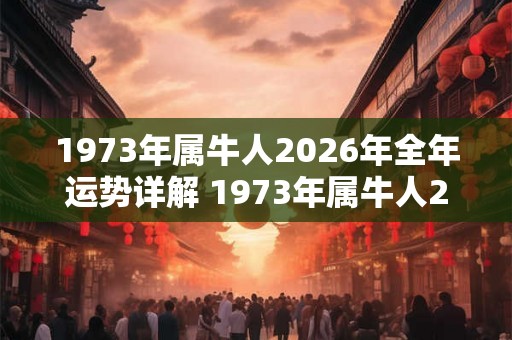 1973年属牛人2026年全年运势详解 1973年属牛人2026年运势如何