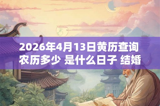 2026年4月13日黄历查询 农历多少 是什么日子 结婚吉时