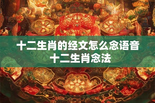 十二生肖的经文怎么念语音  十二生肖念法