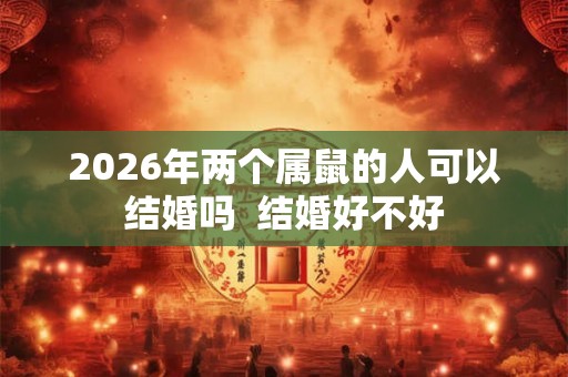 2026年两个属鼠的人可以结婚吗  结婚好不好