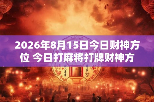 2026年8月15日今日财神方位 今日打麻将打牌财神方位